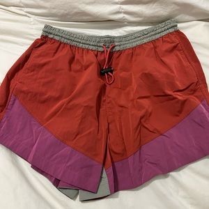 Lululemon Evergreen High Rose Short Pink Punch/Pink Lychee/Raw Linen Size 8